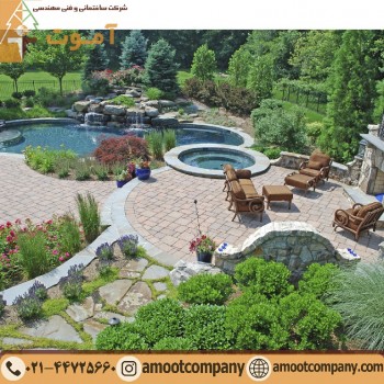 طراحی محوطه باغ | طراحی محوطه | طراحی باغ | شرکت آموت